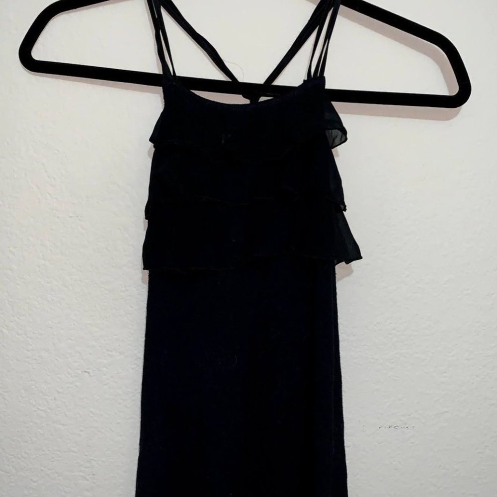 Black Blouse with Ruffles